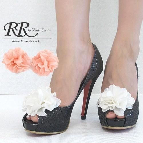 結婚式 パーティー ボリューム フラワー シューズクリップ パンプス スニーカー アクセサリー