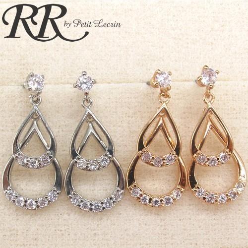 ピアス ダブル ドロップ ストーン ピアス ゆらゆら キラキラ レディース プチプラ 華やか パーテ...