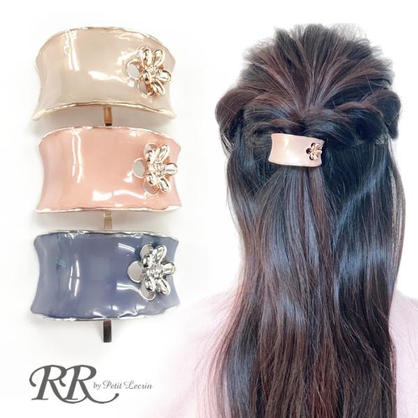 ポニーフック メタル フラワー スタイリッシュ ヘアゴム おしゃれ ポニーテール フック プチプラ ...