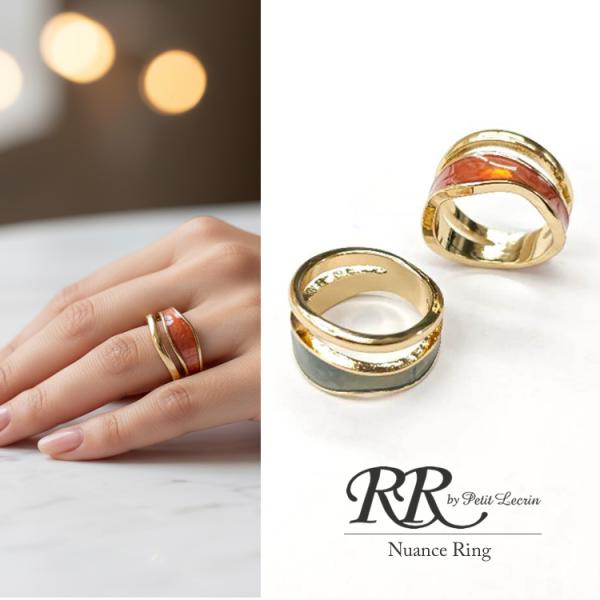 ニュアンス リング 13号 2連風 おしゃれ レディース メタル ゴールド 指輪