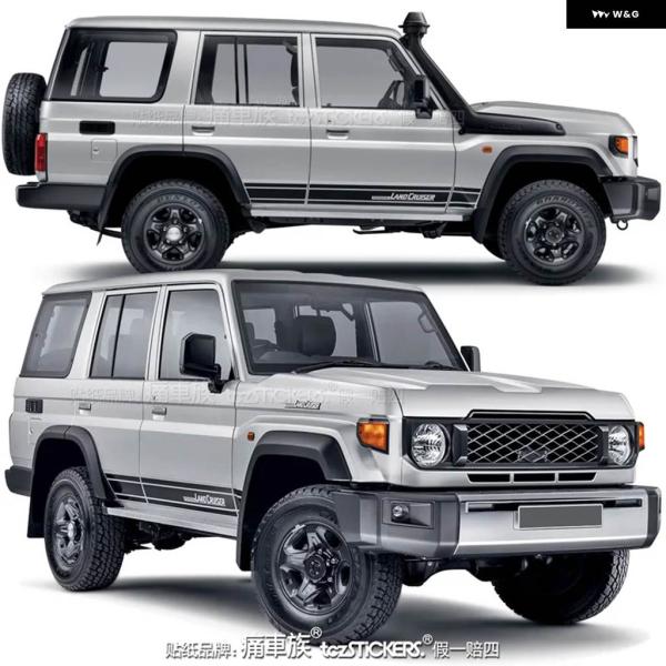 並行輸入品2PCS 車 ステッカー トヨタ ランドクルーザー 76 LC76 LC70 LC790 ...