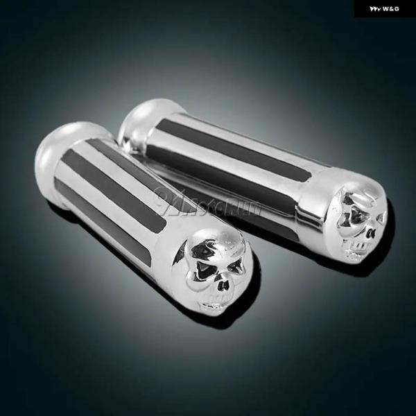 並行輸入品1インチ 25MM スカル バイク ハンド グリップ ハーレー エレクトラ グライド ウル...