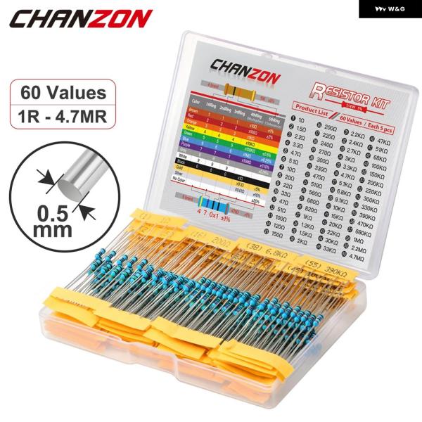 並行輸入品 60種類値 1/4W 1% フィルム抵抗器キット 300個 1オーム〜4.7Mオーム 1...