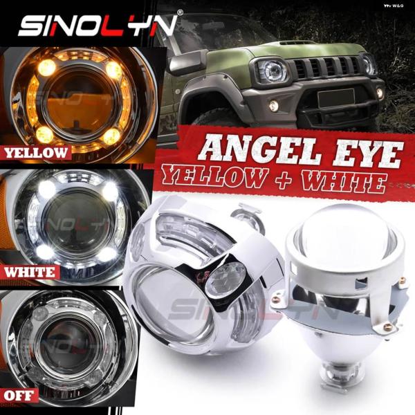 並行輸入品3インチ バイ キセノン レンズ ホワイト イエロー 4エンジェルアイ H1 LED HI...