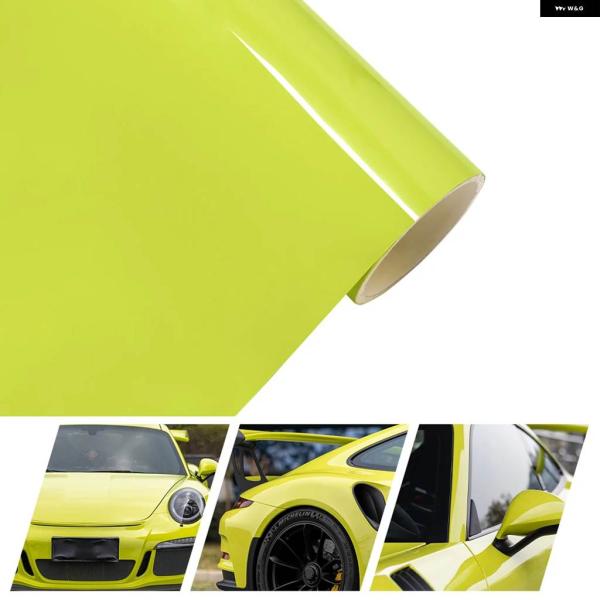 並行輸入品0.5M/1M 1.52/3/16.5M アシッドグリーン カーラップ ステッカー エアフ...