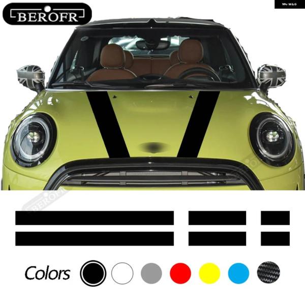 並行輸入品ブラック ホワイト レッド カー ボンネット ストライプ フードボディ ビニール デカール...