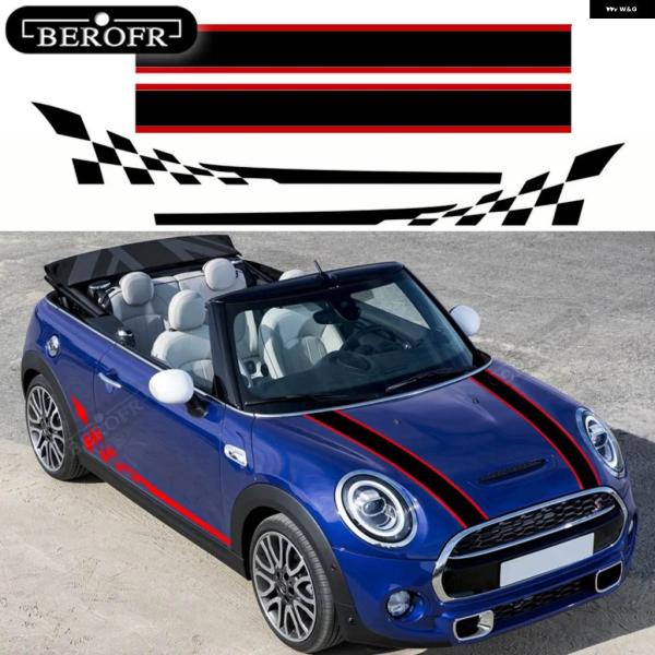 並行輸入品カー スタイリング レーシング ラティス ドア サイド チェック柄 ストライプ DIY ス...