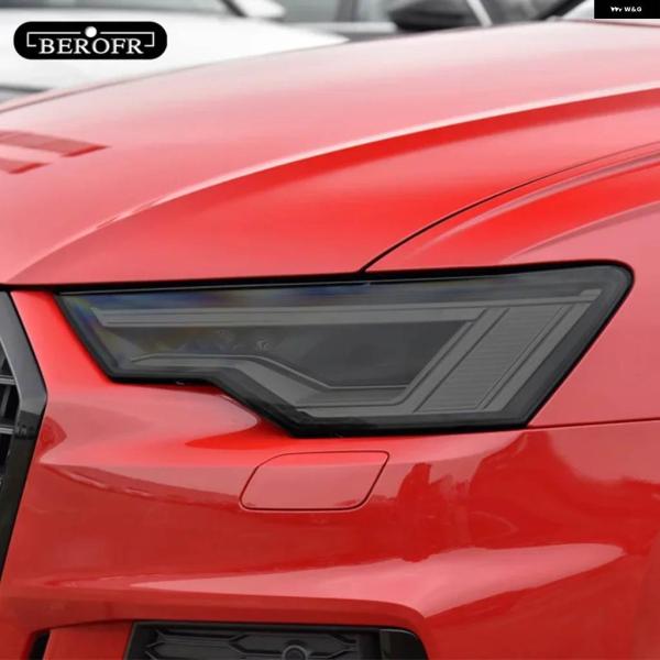 並行輸入品車 ヘッドライト ティント スモークブラック フィルム TPU ステッカー アウディ A3...