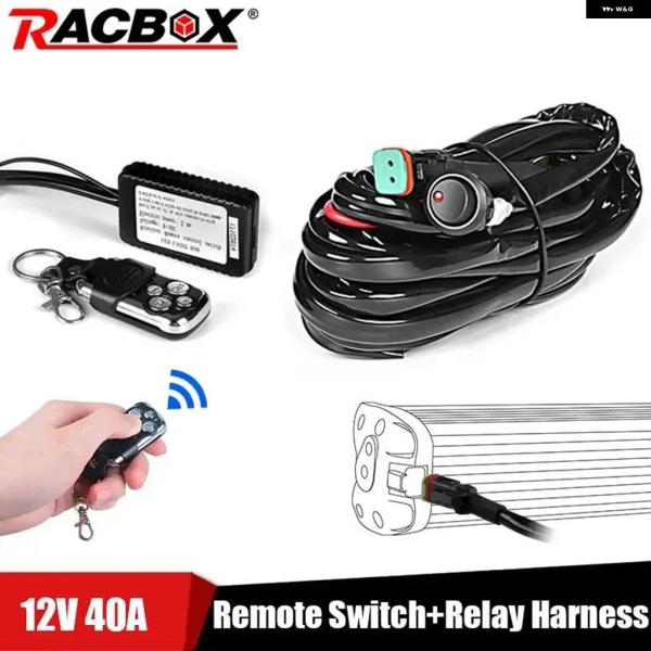 並行輸入品LED ライトバー 配線 ハーネス キット ライト2個ライトヒューズ1個オン/オフスイッチ...
