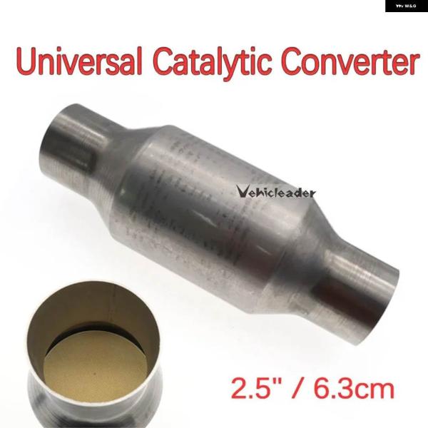 並行輸入品2.5インチ/63MM 車用触媒コンバーター 高フロースポーツ排気 400穴 ステンレス ...