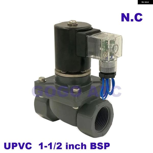 並行輸入品 2方向UPVC ソレノイド バルブ FKMシール1-1/2インチ BSP オリフィス40...