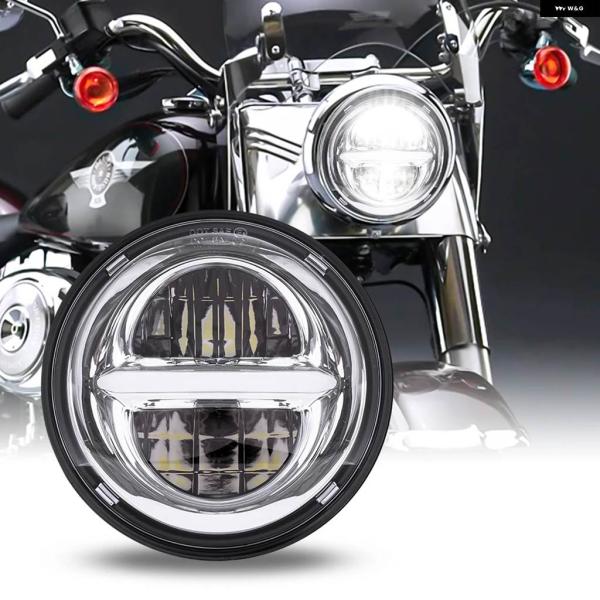 並行輸入品 オートバイ 5.75インチ LED ヘッドライト H4 ハーレー スポーツスター ダイナ...
