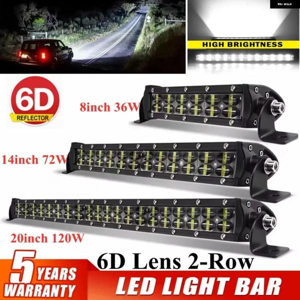 並行輸入品 6D レンズ LED ライトバー コンボ2列 ワークライトドライビング フォグランプ 4...
