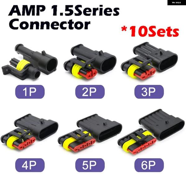 並行輸入品 IP68 AMP 防水 コネクタ 1/2/3/4/5/6ピン 12A 電気ワイヤ プラグ...