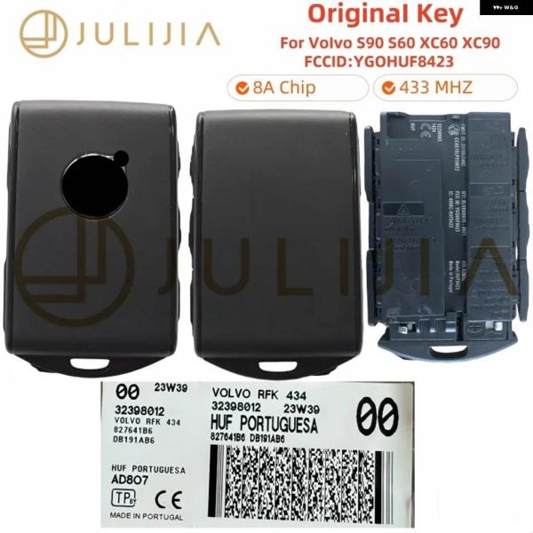 並行輸入品 キーレススマートカーキー 8Aチップ 433MHZ YGOHUF8423 VOLVO X...