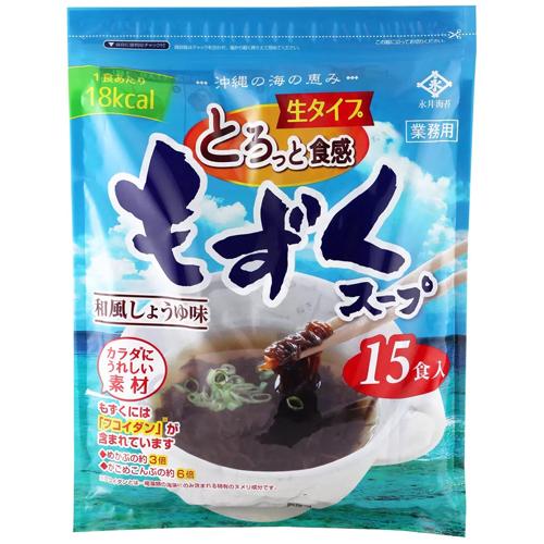 永井海苔 業務用 生タイプ とろっと食感 もずくスープ 和風しょうゆ味 （35g×15食入り）