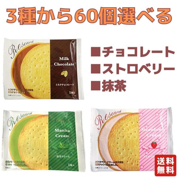 チョコレート ストロベリー 抹茶 サンドリサーチ 3種から60個選べるセット ビスケット クッキー ...