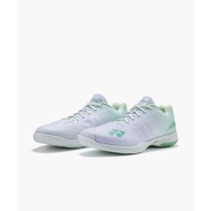 (ヨネックス) YONEX バドミントンシューズ パワークッションエアラスＺワイド ホワイト/グリーン SHBAZ2W