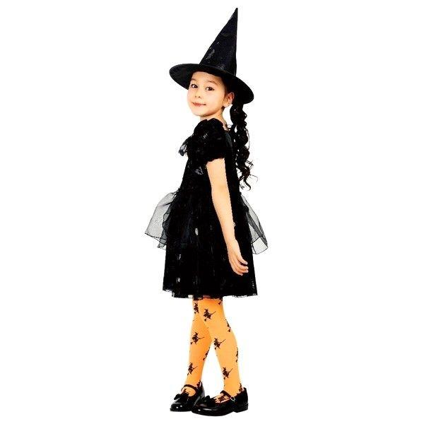 ハロウィン コスプレ 魔女 衣装 キッズ 2点セット 120 140 サイズ 子供用 ワンピース コ...