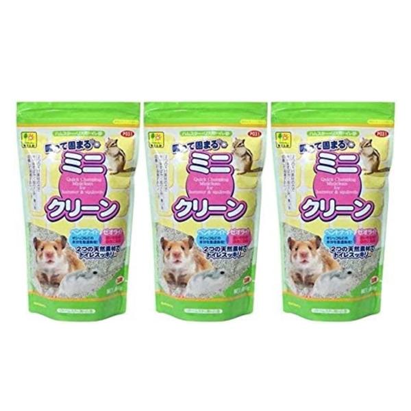 三晃商会  吸って固まるミニクリーン ハムスター リス用 トイレ砂 800g×3個