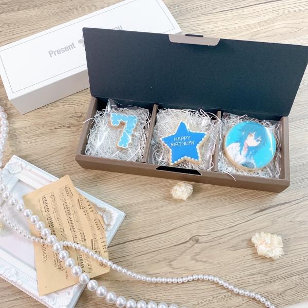 セレブレイト・クッキーBOX（プリントクッキー＋星型メッセージプレート＋数字クッキー2枚まで）｜選べ...