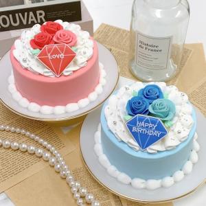 ダイヤプレート&薔薇ケーキ 4号|12cm|セン...の商品画像