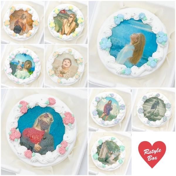 ミニフラワープリントランチボックスケーキ｜約10cm｜写真ケーキ｜ギフト｜サプライズ｜推し活｜写真映...
