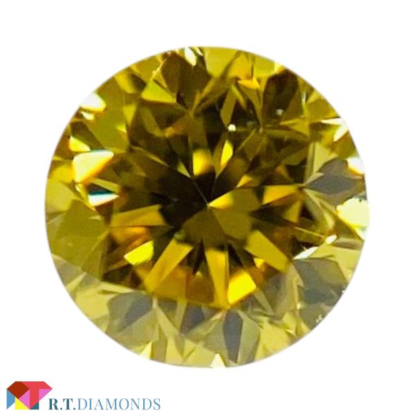 FANCY VIVID YELLOW 0.107ct RD/RT3231/CGL