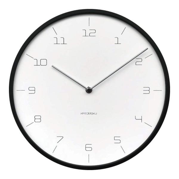 KATOMOKU plywood wall clock 7 ブラック スイープ（連続秒針ムーブメント...