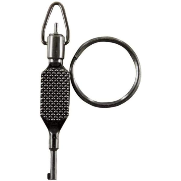 Flat Knurl Swivel Key, Black, Polymer