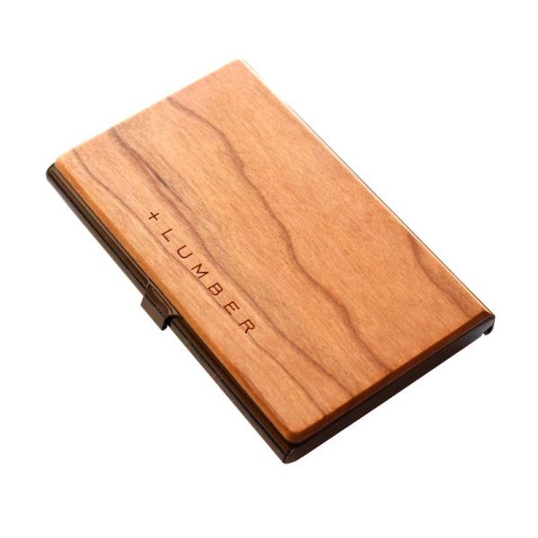 +LUMBER by Hacoa CARD CASE 重厚感のあるステンレス素材と銘木をあわせた木製...