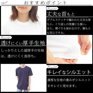 tシャツ 無地 白 厚手 丈夫 透けない メン...の詳細画像4