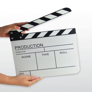 ドラマ・映画撮影・自主制作用 アクリル カチンコ ボード （白） 業務