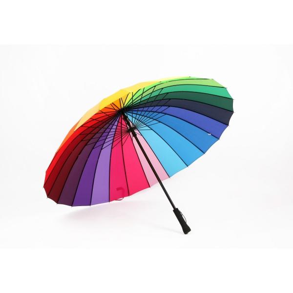 レインボー傘 虹傘 24色 24本骨 大型 カラフル傘 撥水 長傘