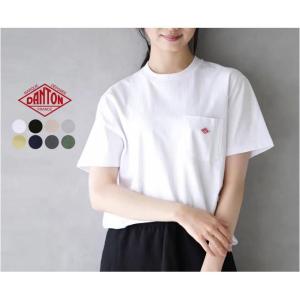 【2枚目2880円】DANTON ダントンクルーネック 丸首 ミドル丈 半袖 無地 tシャツ Tシャツ 半袖T リネン 無地 春シャツレディースファッション トップス