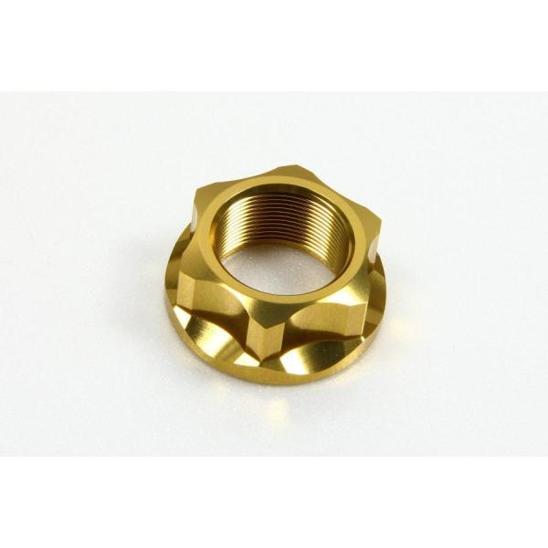 アントライオン ステムナット Ver.2 M22XP1.0 貫通ナット ツバ径:Φ36 チタンゴール...