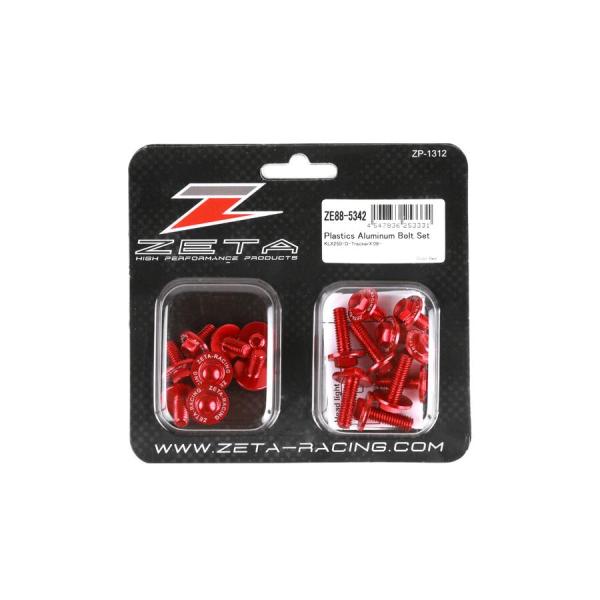 ZETA(ジータ) アルミボルトセット 外装用 レッド KLX250/D-Tracker 18pcs...