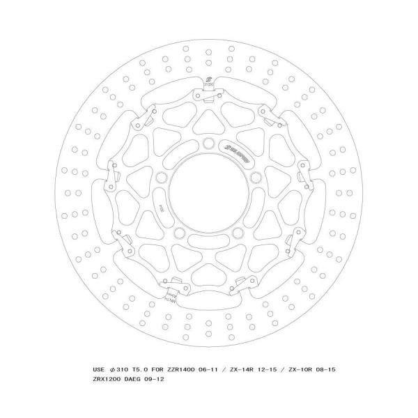 ゲイルスピード クロスロックディスクローターFφ310 L T=5.0 F)ZX-10R ZX-14...