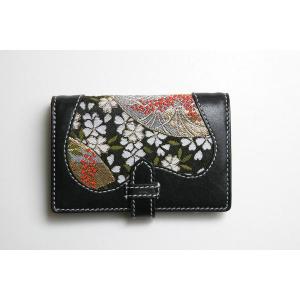 花山 レザーウォレット 薄型 扇 ブラック : バイク・車パーツ ラバー