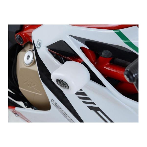 R&amp;G フレームスライダー エアロクラッシュプロテクター ホワイト MV AGUSTA F4 RC