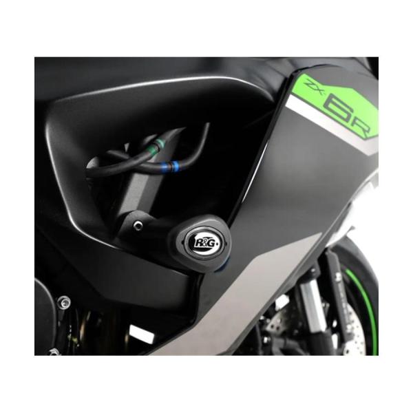 R&amp;G (アールアンドジー ) Aero Frame Sliders:ブラック ZX-6R カウル加...