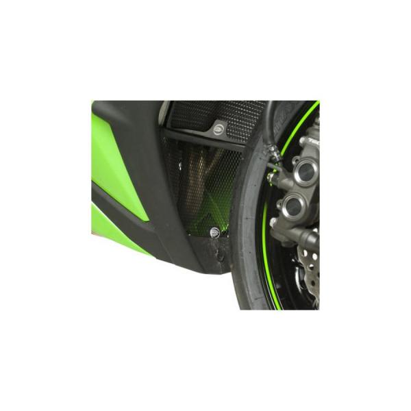 R&amp;G ダウンパイプグリルガード アルミニウム ブラック ZX-10R RG-DG0003BK