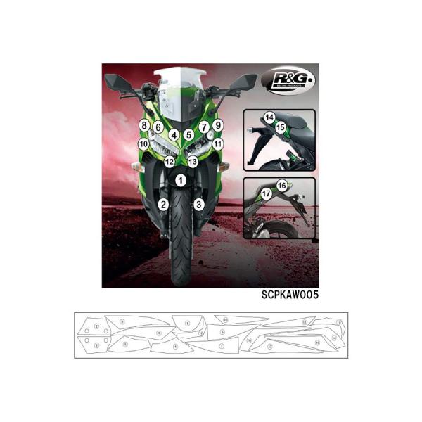 R&amp;G セカンドスキン(高品質ポリウレタン保護フィルム) Z1000SX Ninja1000 ニンジ...