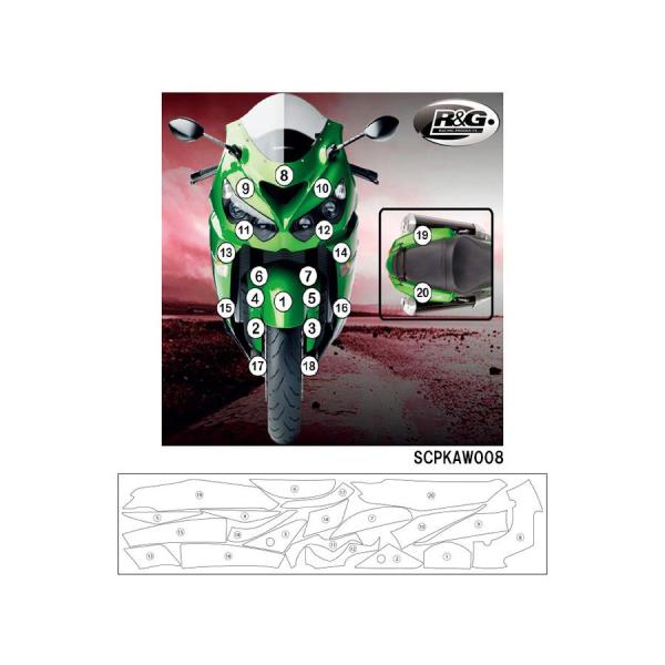 R&amp;G セカンドスキン(高品質ポリウレタン保護フィルム) ZZR1400(zx-14r) RG-SC...