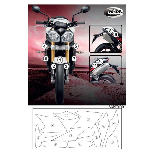 R&amp;G セカンドスキン(高品質ポリウレタン保護フィルム) 1050 SPEED TRIPLE(R) ...