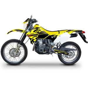 ステッカー デカール MDF ファイアー サイドカバー イエロー DR-Z400S 02-07｜バイク・車パーツ ラバーマーク