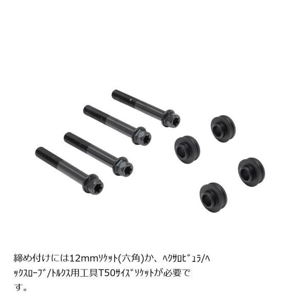 プロトブレンボ オフセットカラーマウントボルトセット 適合キャリパーB フランジ六角 ブラック KA...