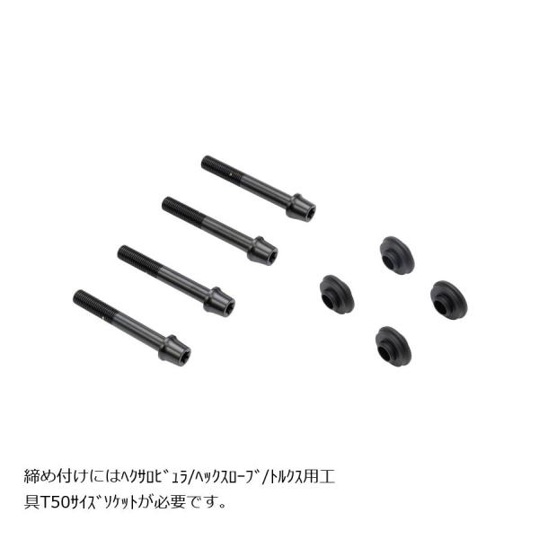 プロトブレンボ オフセットカラーマウントボルトセット 適合キャリパーB テーパーキャップ ブラック ...