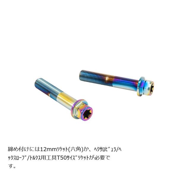 プロトブレンボ ステンレスキャリパーマウントボルト チタン色 55mm フランジ六角 M10/P1....