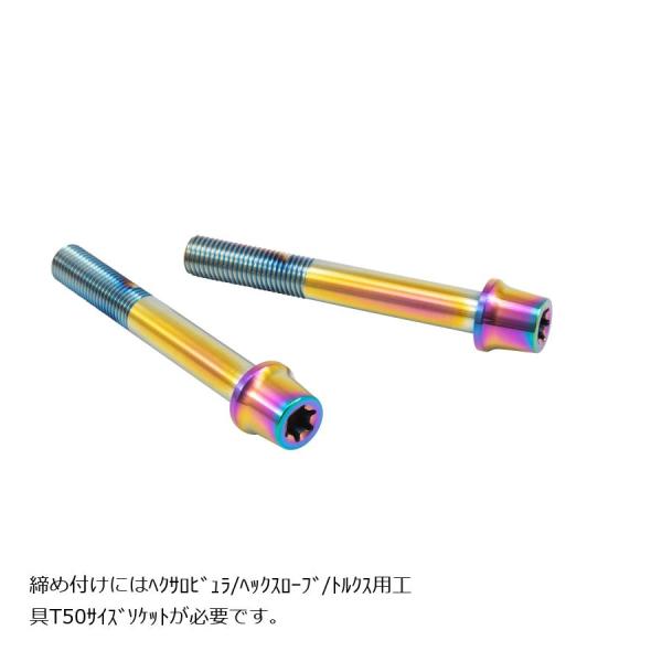 プロトブレンボ ステンレスキャリパーマウントボルト チタン色 75mm テーパーキャップ M10/P...